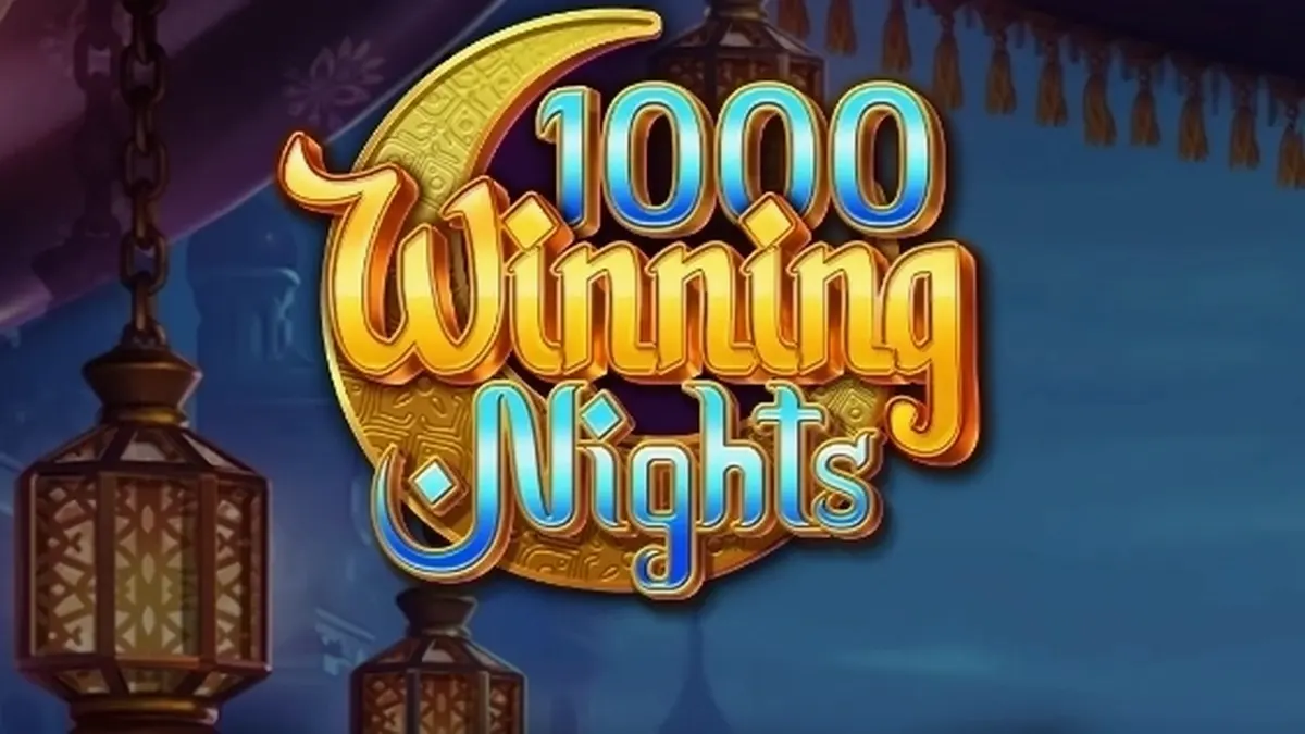 Tampilan layar permainan slot 1000 Winning Nights dengan latar belakang menarik