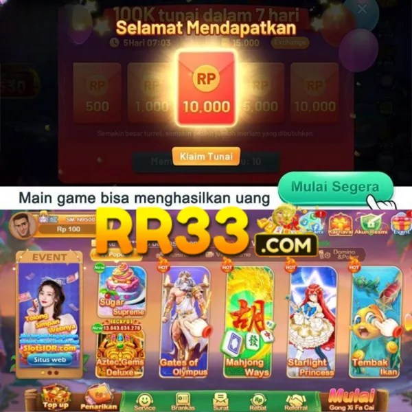 RR33 Bonus Member Baru 100%
